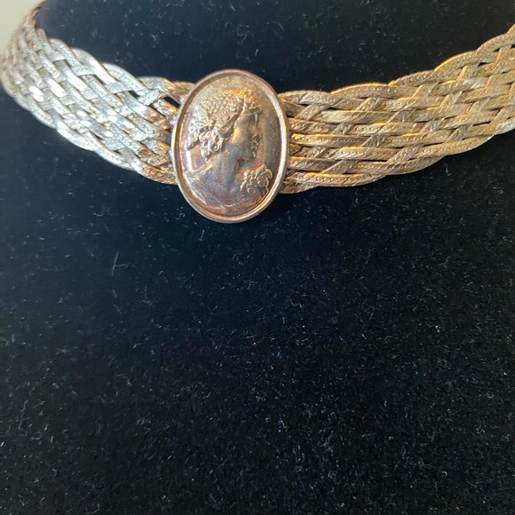 Silver Cameo Choker Necklace - Picture 3 of 7